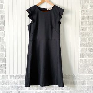 NWT Ann Taylor LOFT Charcoal A-Line Flutter Sleeve Dress, Size 10